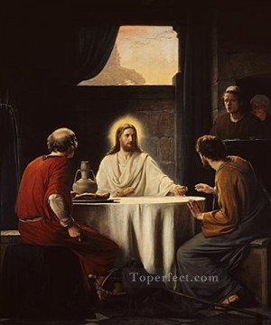 Cristo Emaús religión Carl Heinrich Bloch Pinturas al óleo